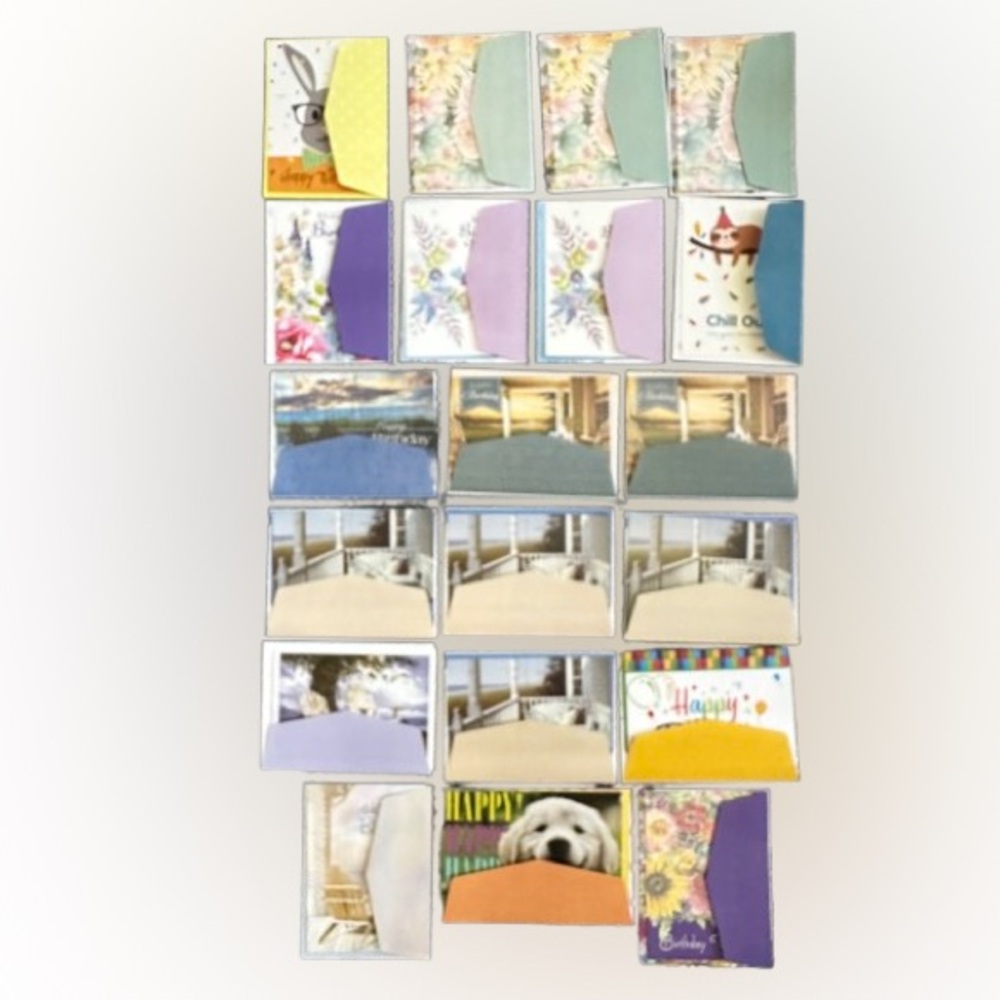New 20 of different brand of Happy Birthday’s cards with envelopes.